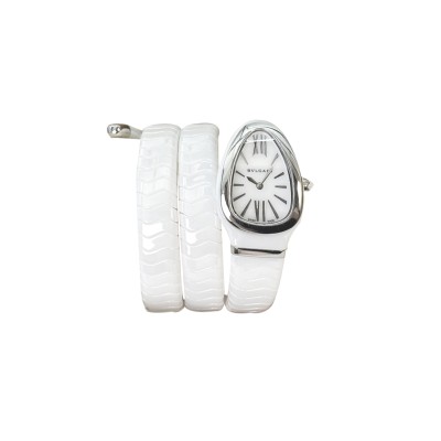 BVLGARI SERPENTI SPIGA WHITE CERAMIC STRAP WOMEN'S WATCH 102885